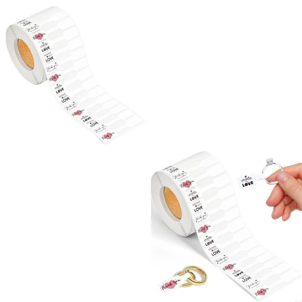 

Pack Of 500 Adhesive Jewelry Price Labels Handcrafted Design Paper Labels