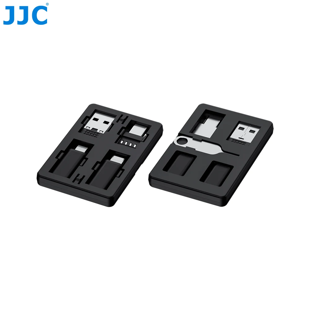 JJC Multi-Functional Cable Card Cable Adapter Cable Convertor Storage Box for Travel Phone Charging PC Computer Data Transfer