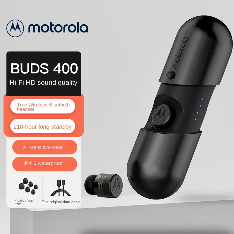 New Motorola Buds400 True Wireless Bluetooth Earphones for Outdoor Sports, Running Music, Intelligent Touch Waterproof Earphones