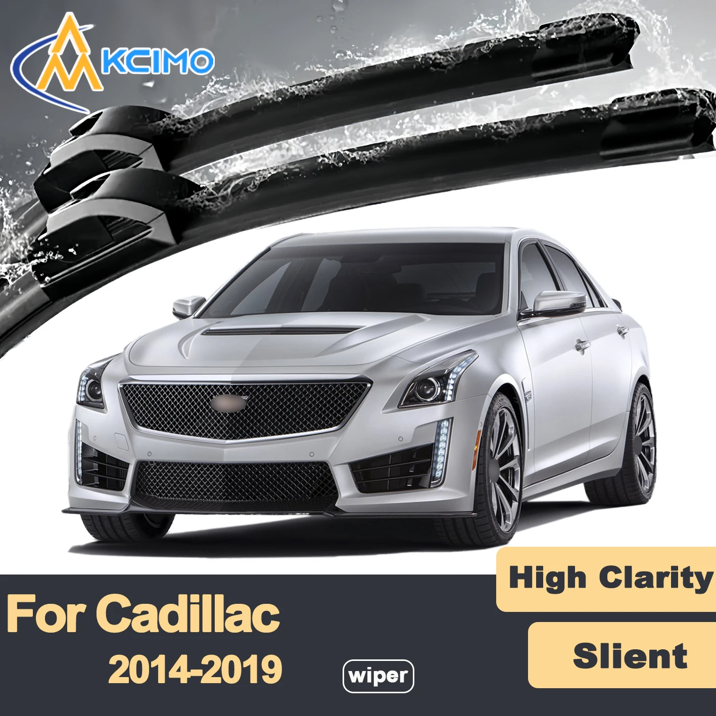 

Premium Rubber Durable Silent Windshield Wiper Blades 2pcs for Cadillac CTS 2014-2019 CTS-V Front Wiper Blades Set