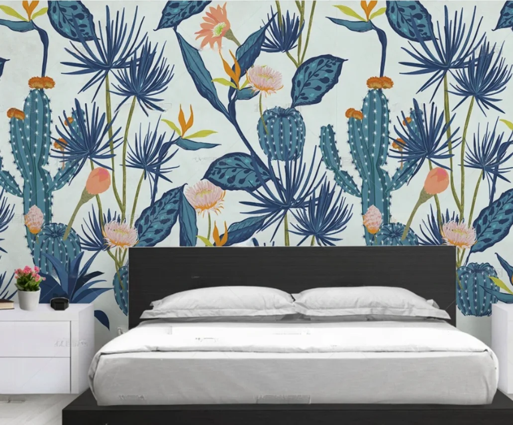 Customized wallpaper High definition tropical plant flamingo European mural Bedroom background walls decoration 3d wallpaper
