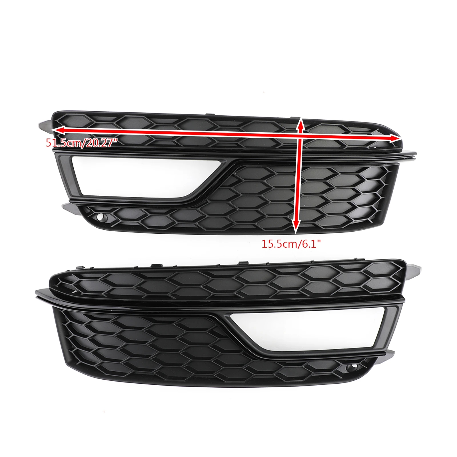 Pair Front Fog Lamp Black Trim Grills Grill Fit For AUDI A5 S-Line S5 2013-2016