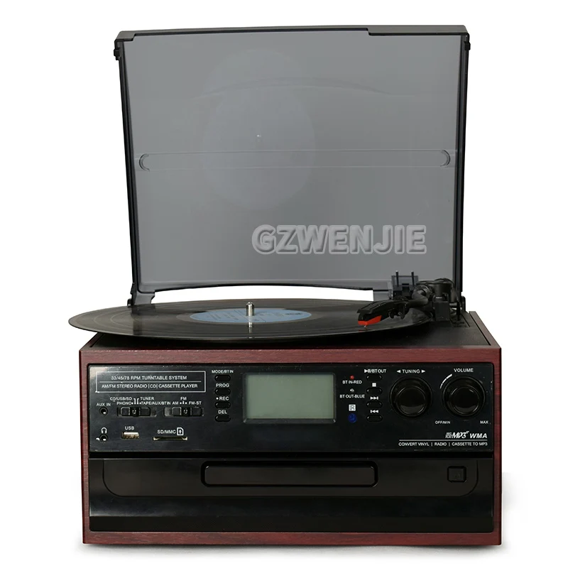 33/45/78 RPM Turntable Player Converter to Save Vinyl Music Records to SD/USB Built in Speaker Turntable to MP3 No Need PC