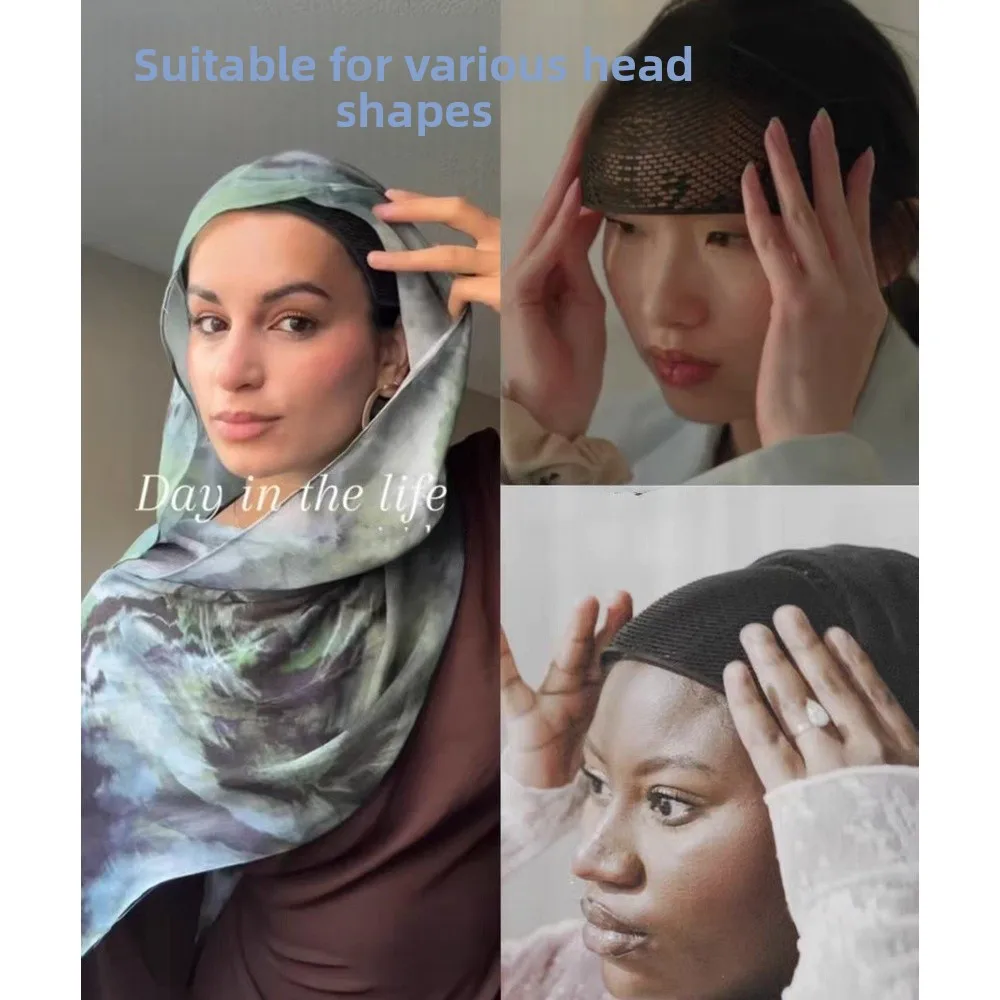 

Headscarf Fixing Headband Muslim Veil Base Cap with Teeth Anti-Slip Malaysia Headband Hair Accessories for Women Head Band