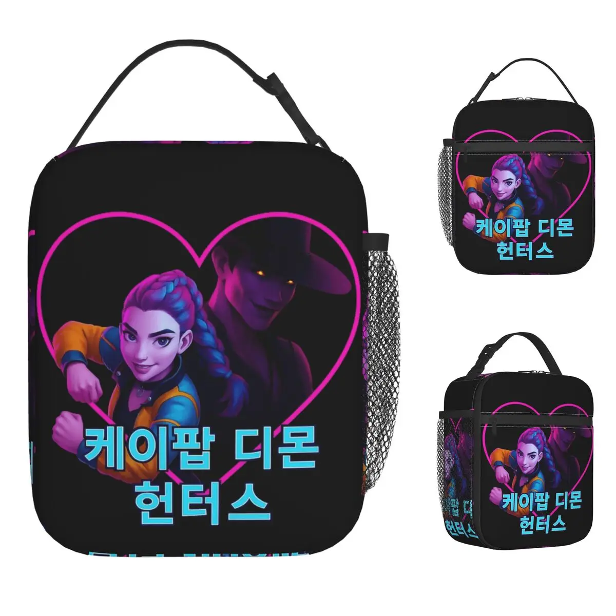 

Rumi And Jinu K-Pop Demon Hunters Сумка для обеда Ланч-бокс для пикника унисекс Портативная сумка-холодильник Водонепроницаемая термосумка-тоут