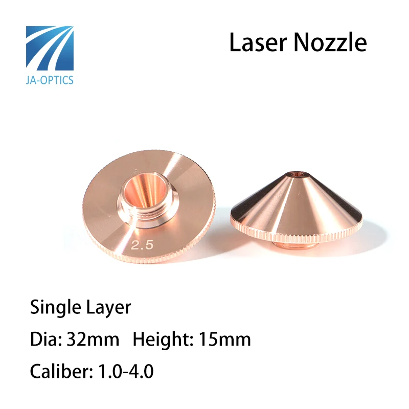 High Quality CO2 Laser Nozzles Dia 32mm Height 15mm Single Layer Laser Nozzle for Fiber Laser Cutting Machine