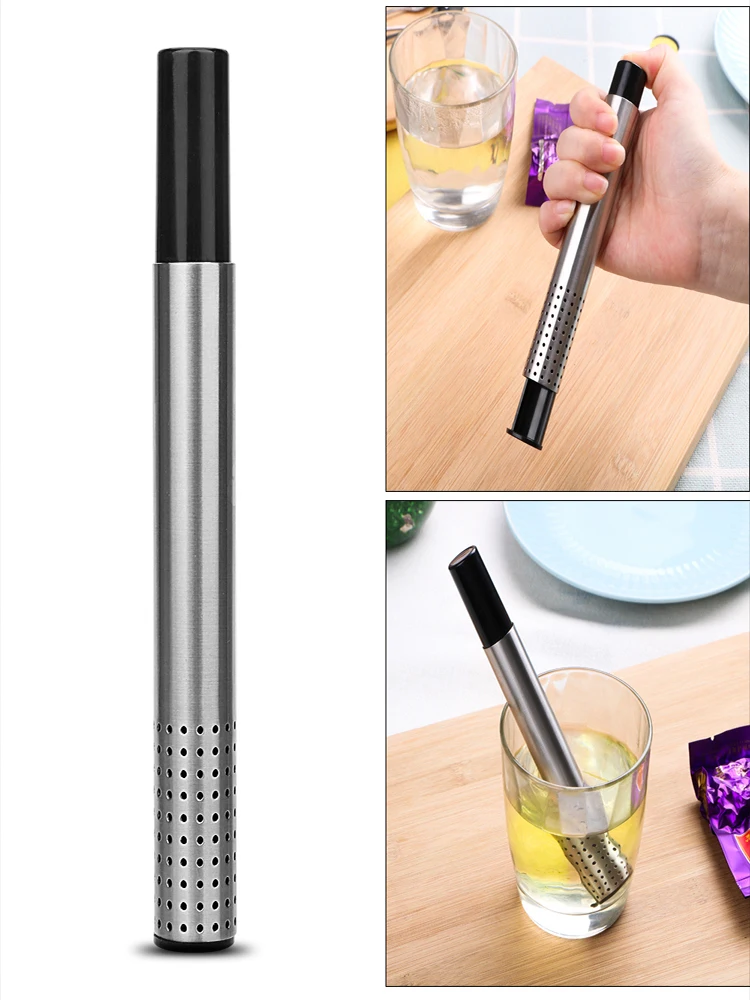 Tea Infuser Strainer Filter Coffee Loose Leaf Herbal Holder Stainless Steel Teapot Spices Soup Tools Reusable Tea Stick