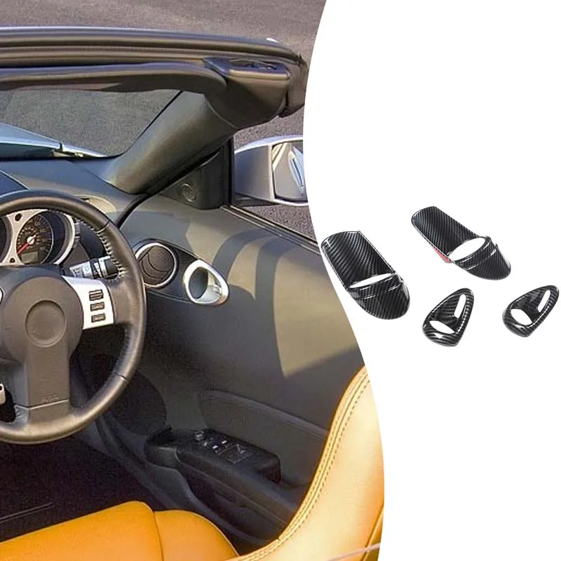 

4piece set ABS carbon fiber For Nissan 350Z 2003-2006 car interior handle door bowl decorative sticker protection accessories
