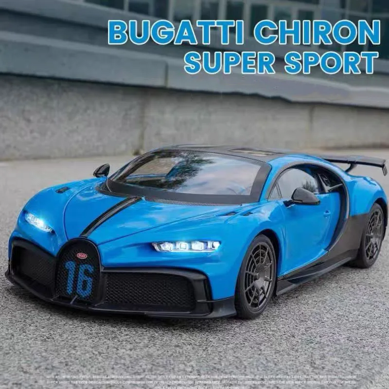 1:18 Bugatti Chiron Supercar Alloy Miniature Car Diecast Metal Scale Car Model Sound＆Light Children Toy Gifts Collection Vehicle