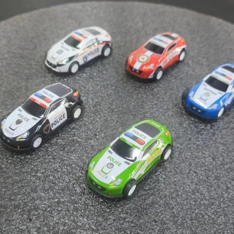 10 Uds. De juguetes de modelo de coche de aleación, Mini coches de policía de hoja de hierro fundido a presión para niños, vehículo de inercia deslizante, regalos de juguete para cumpleaños para niños