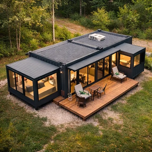 20ft30ft40ft Waterproof Windproof Complete Container Houses Prefabricated House for Family Living Temporary Housing and Camp Use