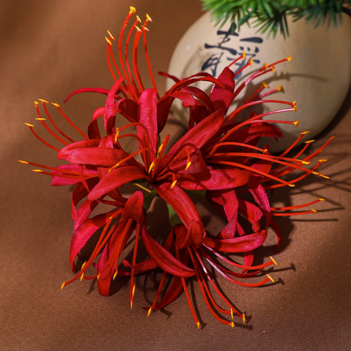 요정 복고풍 수제 레이스 척 머리 장식 가짜 꽃 고대 스타일 Hanfu 넥타이 여성을위한