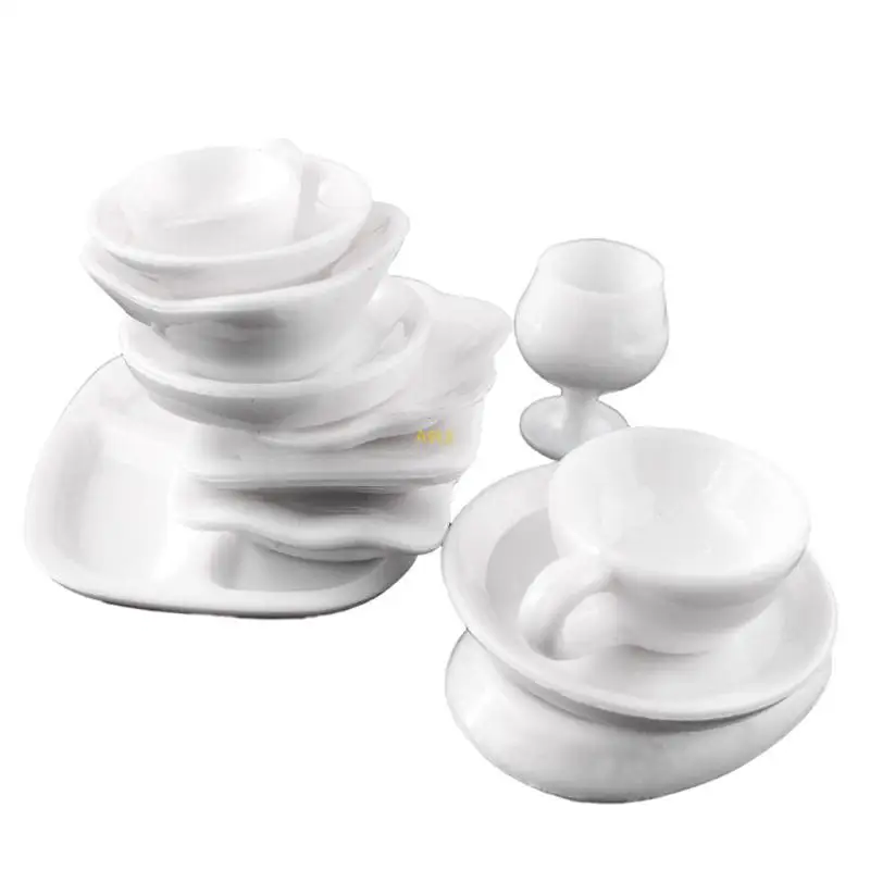 Mini Dollhouse Harz Tabletts Schalen Tischscheibe Kinder Model Spielzeugmöbel Haus Küchengeräte Geschenke für Mädchen