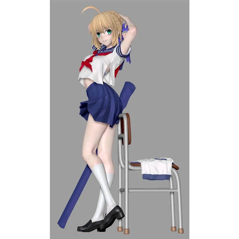 

New Anime GK Fate Saber Kawaii Figure resin DIY assembly White Model Toys Doll ornament Gifts