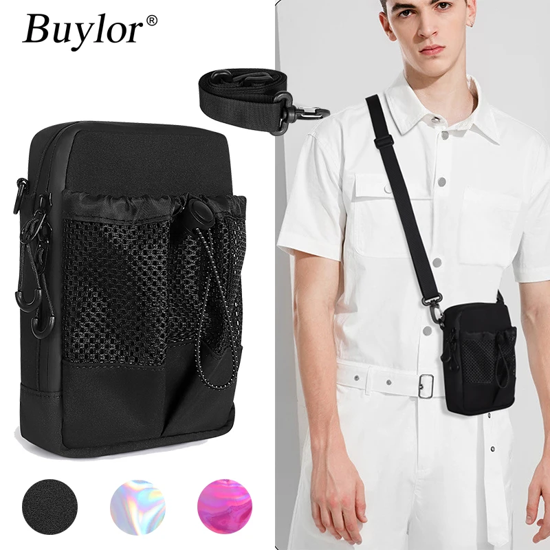 

Buylor миниатюрная сумка через плечо для мужчин, мужская водонепроницаемая сумка из ПВХ с передним карманом, дизайнерские сумки-мессенджеры на ремне, мужской кошелек, дорожная сумка