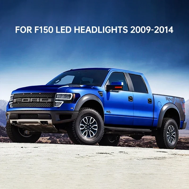 

2 шт. автомобильные светодиодные фары в сборе для Ford F150 SVT RAPTOR 2008-2014, противотуманные фары DRL, стоп-сигналы поворота, Plug and Play