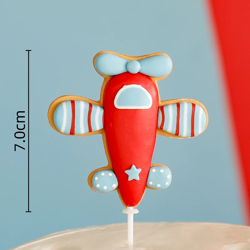 Pilot-Bären-Kuchendekorationen: Bären fliegen das Flugzeug mit Wolken, Sternen und Leiter für Kinder, alles Gute zum Geburtstag, Babyparty-Dekorationsrequisiten – Detail 10