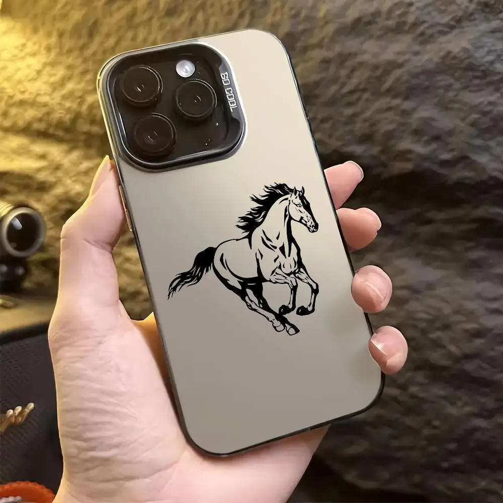 

One horse design phone case for iPhone 16 17 15 14 13 12 11 Pro/ Max/Plus anti-fall and shockproof rear cover