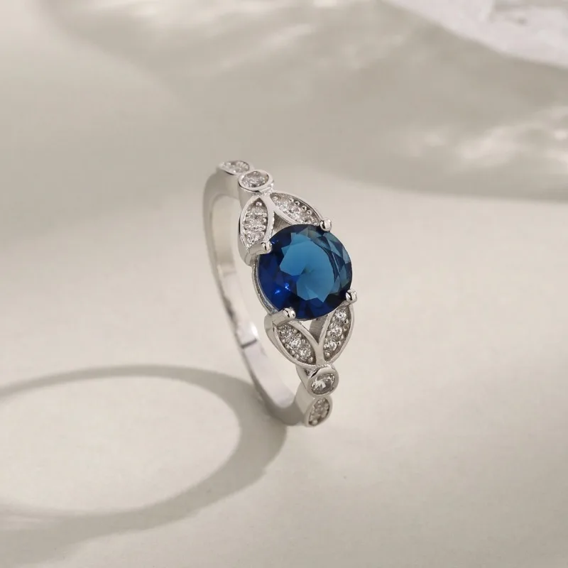 جديد S925 الفضة جولة الزركون الحصان العين زهرة خاتم الأزياء المتخصصة تصميم الدائري #2