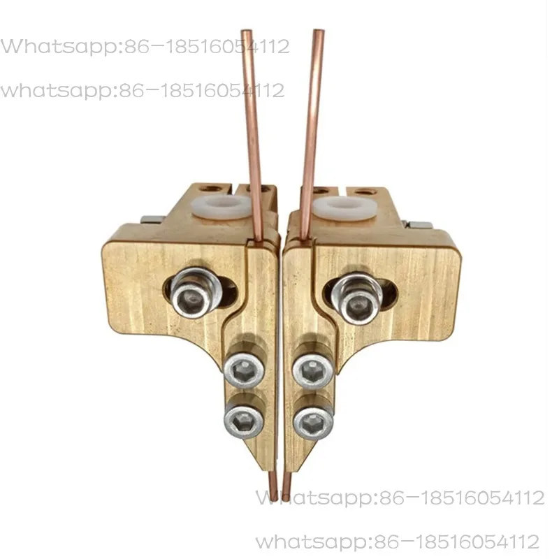Triangle Copper Chuck Spot Welder Heads Precise Clamping and Positioning; High Electrical and Thermal Conductivity.