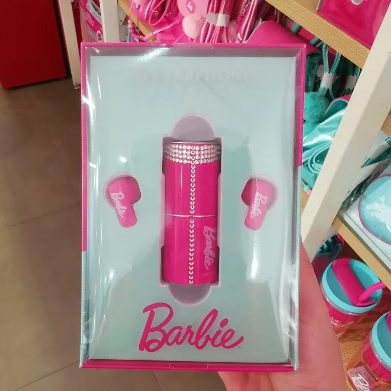 Original Miniso Barbie Daylight Shine Series Creative Lipstick Tws Bluetooth Headset Sx-211 Noise Reduction Gift