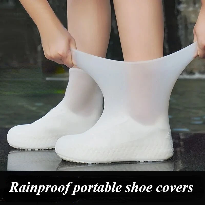 

1 пара дождевых бахил для женщин, водонепроницаемые, нескользящие, утолщенные и износостойкие для мужчин, силиконовые водонепроницаемые бахилы