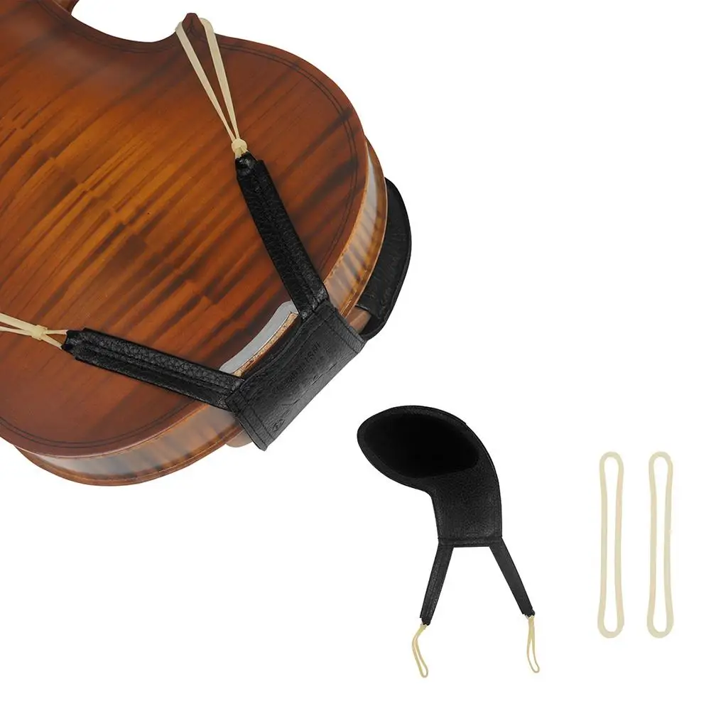 Violin Shoulder Rest With Rubber Bands Soft Comfortable Leather Violin Shoulder Chin Rest Pad For Wedding Concerts Party