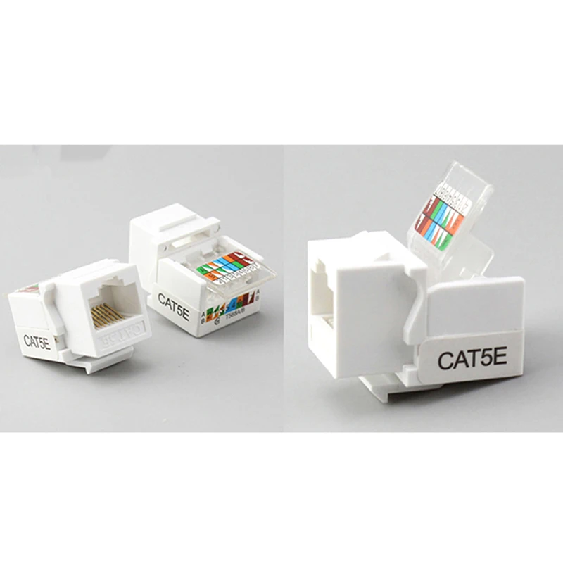 10 Uds RJ45 CAT5e red Ethernet Keystone JackClip módulo conector de clavija de pared