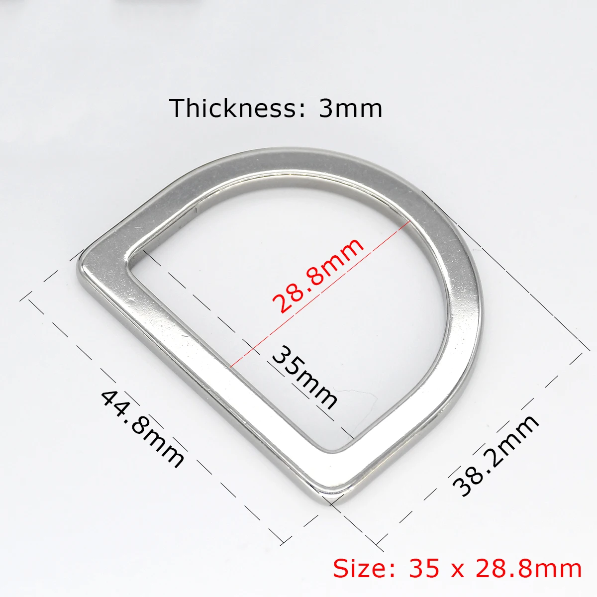 1pc Edelstahl d Rings chnalle ovaler Ring Einsteller Verschluss Schnalle Leder Bastel tasche Teile Geldbörse Rucksack Haustier Kragen Zubehör – Detail 9
