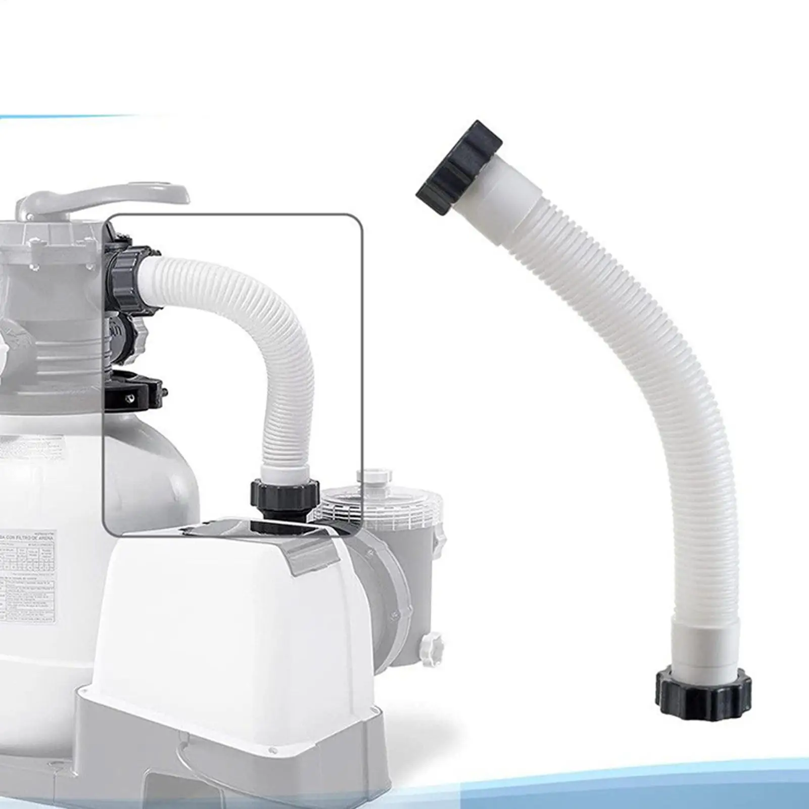 

Шланг для фильтра для бассейна 40 см/150 см с адаптерами для шланга Шланг для песочного фильтра для бассейна Шланг для песочного фильтра для бассейна 2 размера