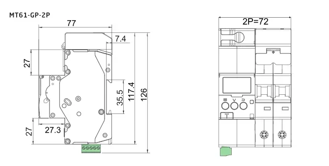 Meteran Listrik Cross-bordersmart MT61GP 2P 63A GPRS Remote Control Kwh untuk Sistem PV