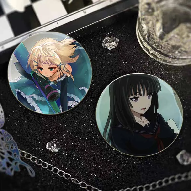 Black Bullet Enamel Pin Cute Anime Brooches Satomi Rentaro Aihara Enju Kisara Tendo Pins Cartoon Badge Backpack Accessories Gift