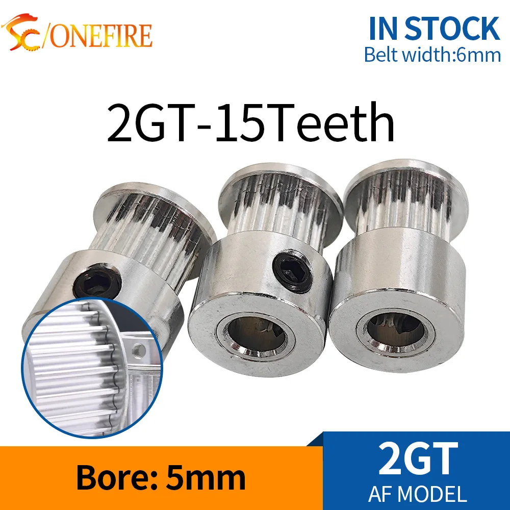 2GT Timing Pulley 15 Teeth Belt Width 6mm 15T GT2 Synchronous Wheel Bore 5mm 15 Teeth 3D Printer Part