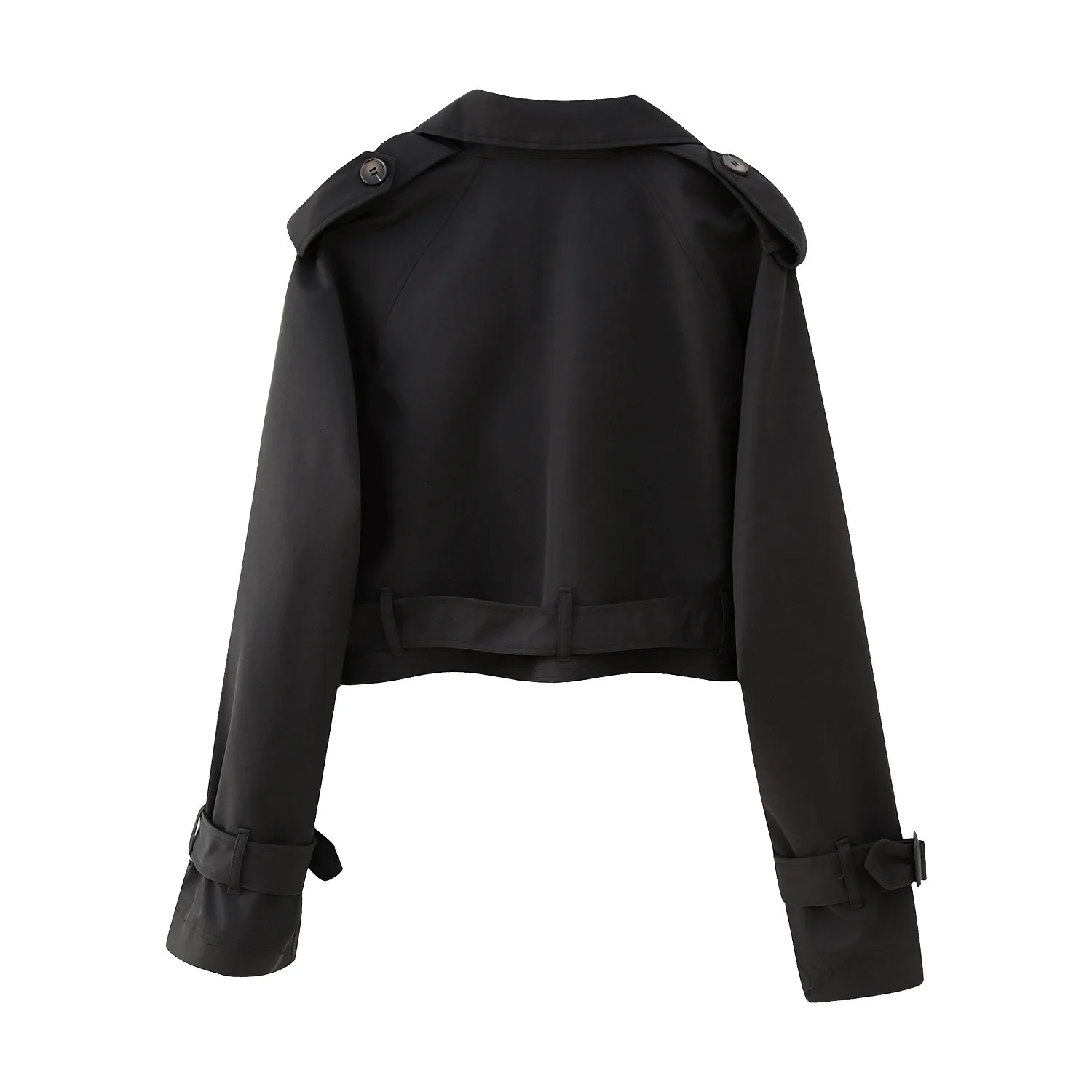 سترة نسائية عتيقة بحزام مقصوص للربيع والخريف ملابس خروج أنيقة مزدوجة الصدر وأكمام طويلة ملابس معطف نسائي #3