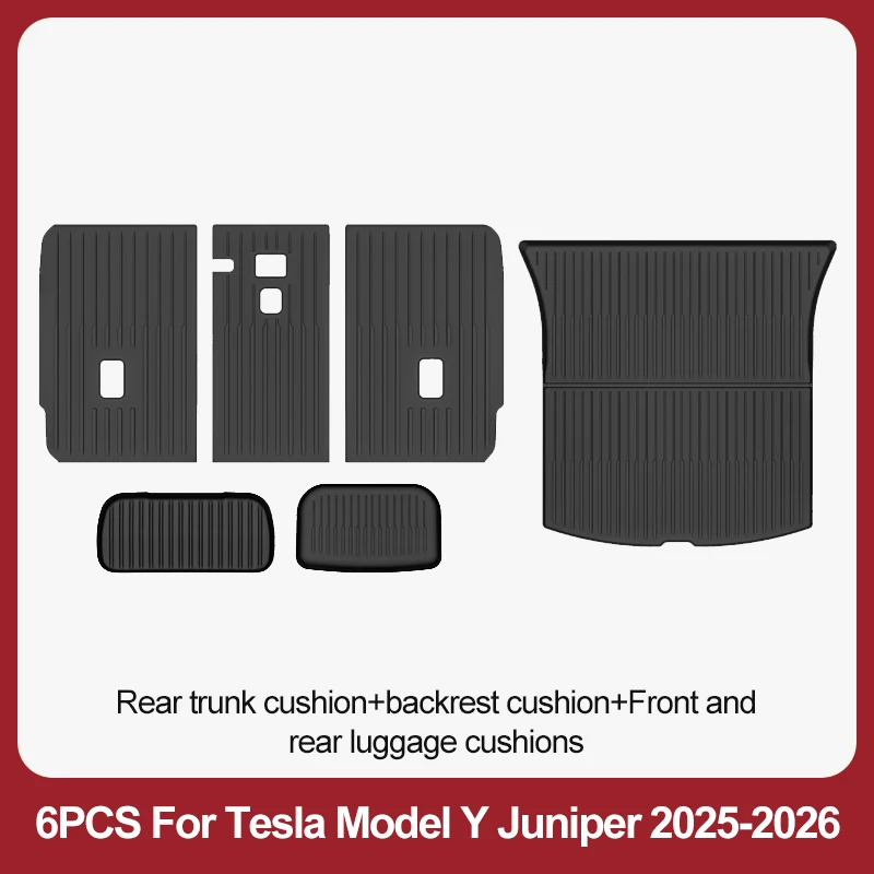 BYTON Für Tesla Model Y Juniper 2025-2026 Premium/Performance TPE Bodenmatten Kofferraum-Fußmatten Verschleißfeste Pads Wasserdicht