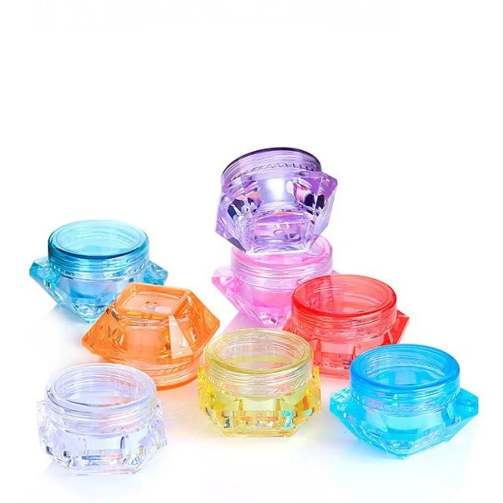 Boîte à crème pour le visage en polystyrène en forme de diamant, pot de voyage, transparent, échantillon d'essai, quotidien, illable, HI, mode, 5g