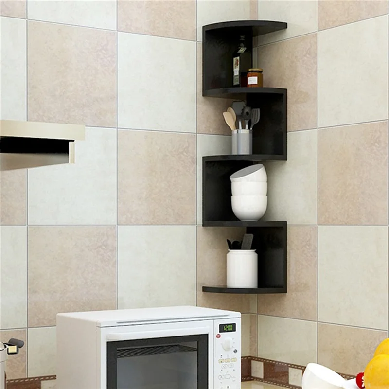 

YWDZ-Corner Shelf Corner Corner Punching-Free Wall Bedroom Living Room Corner Bookshelf Kitchen Triangle Cabinet Storage Rack