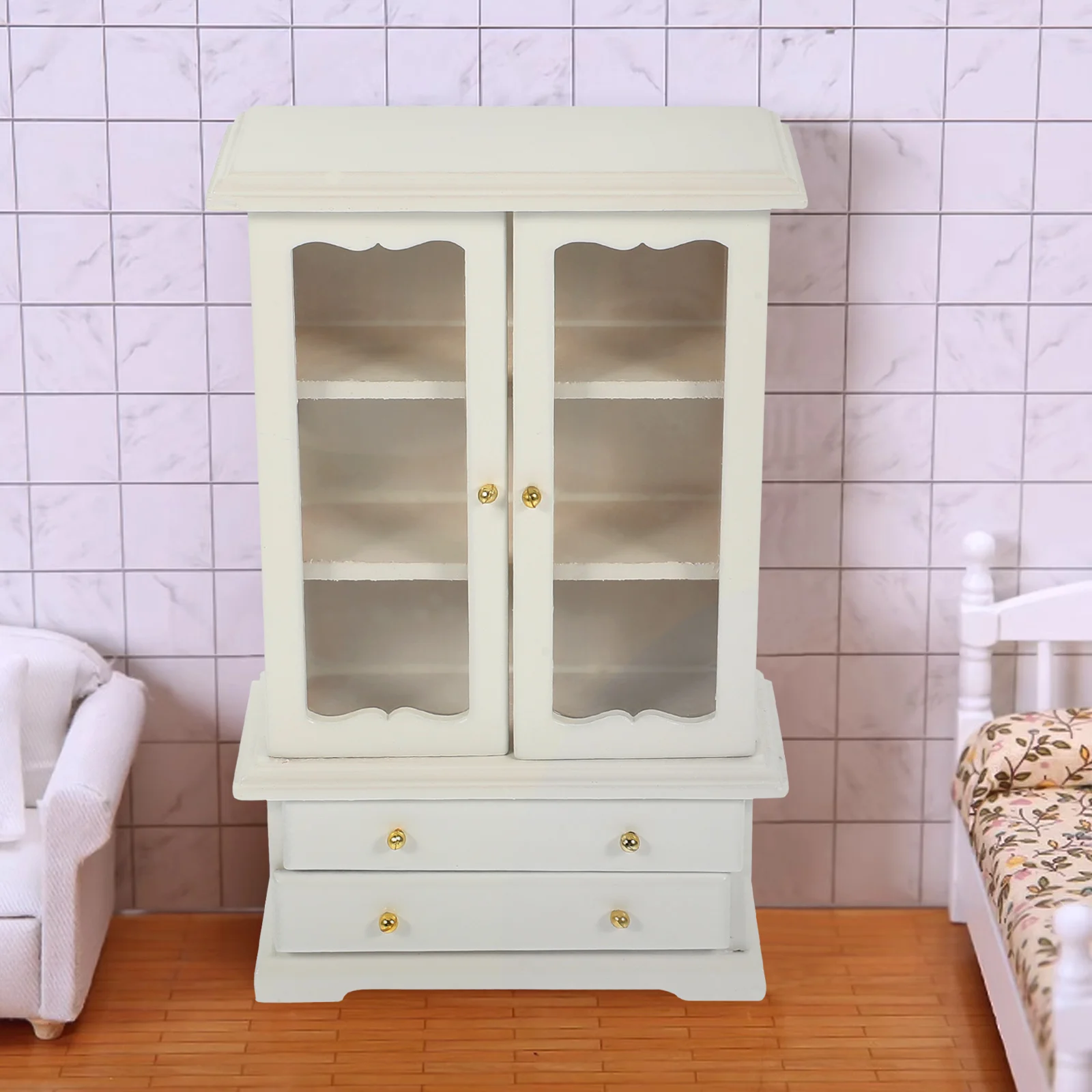 Huismeubilair Accessoires Miniatuur Houten Kast Boekenplanken Boekenplank Vitrine