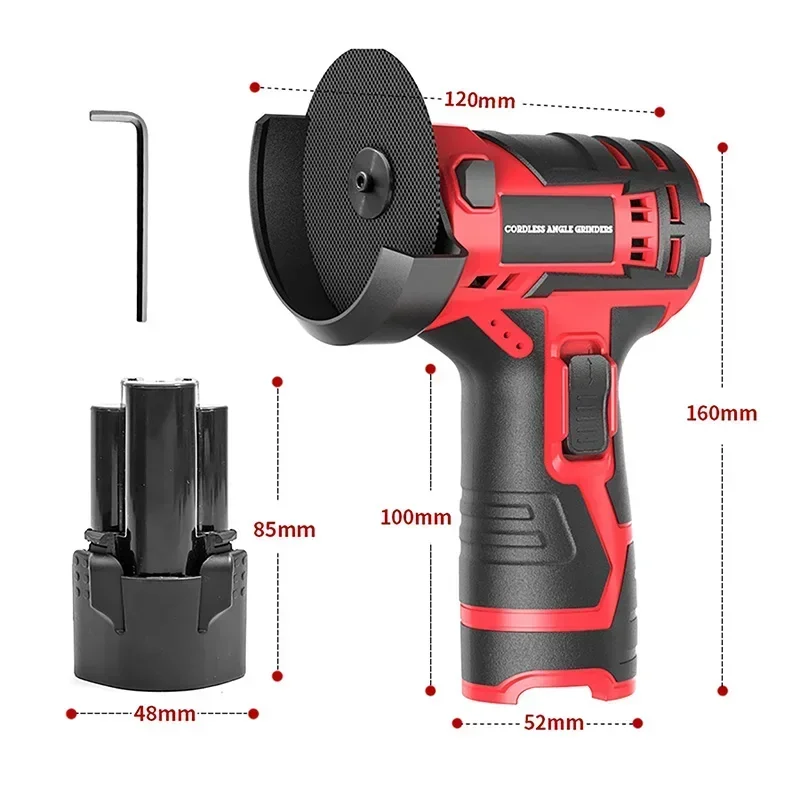 300W Wireless Angle Grinder Cordless Polisher For Makita 12V 2000mAh Battery Metal 3 inch Cutting Polishing Grinder Power Tools