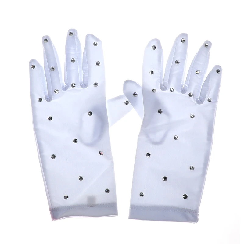 Nasinaya Figure Skating Kids Gloves Custom Adult Fabric Competition Shiny Rhinestones Spandex Polyamide