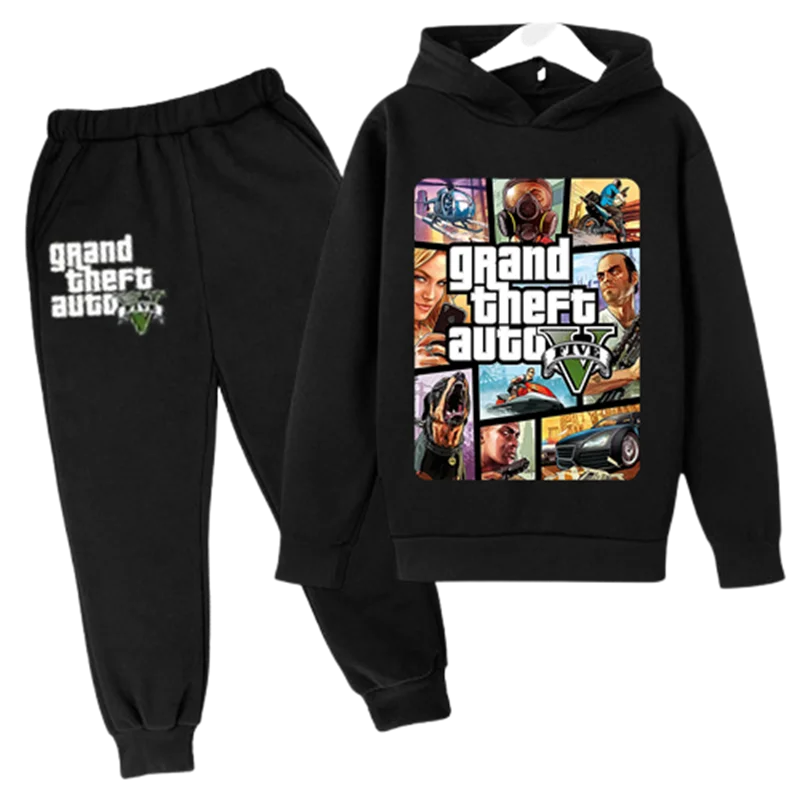 Grand Theft Auto V GTA 5 Kids Clothes Sweatshirts+Pants Sets Boys Children Toddler Clothing Girls Outfits Autumn winter Sweater