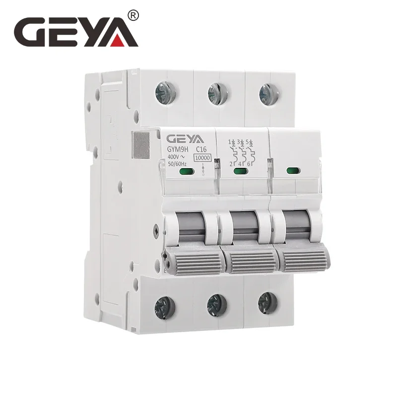 GEYA GYM9H 3P 10KA MCB Din Rail Mini Circuit Breaker 6A-63A AC Type Factory Direct Manufacturer CE CB MARK