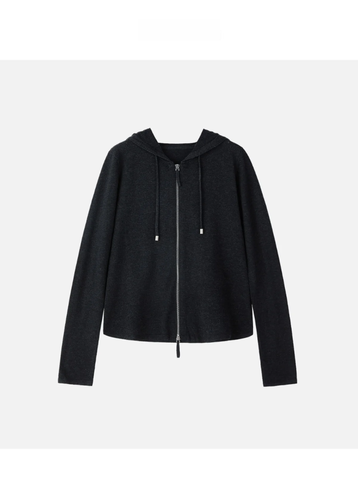 

JINGJING2024 New "Wild Autumn" Design Loose Lazy Style Hooded Deep Grey Outerwear Women's Short Coat Autumn Fashion Casual