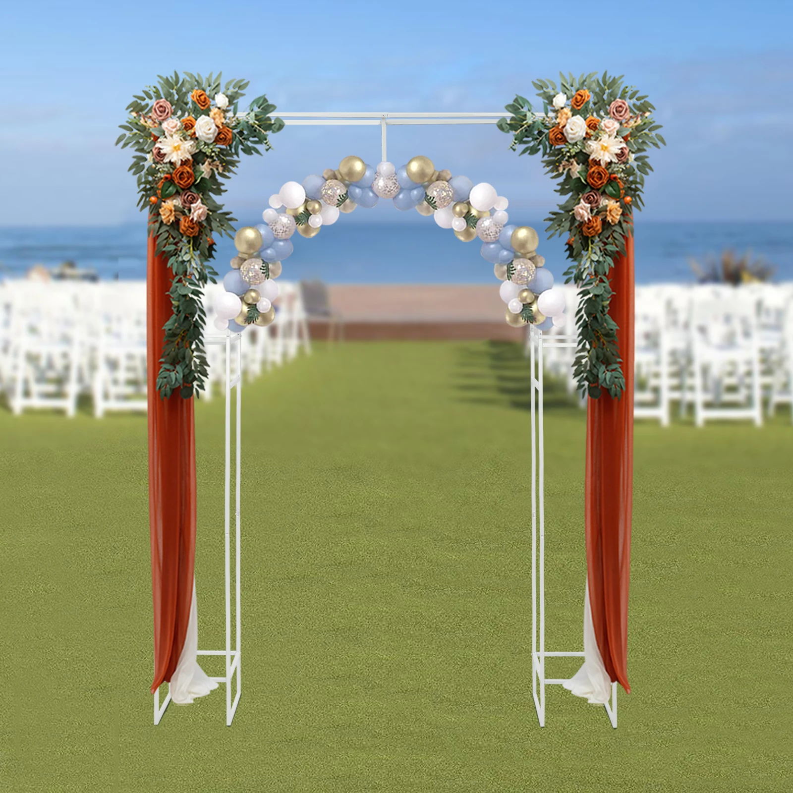 

Multi-Occasion Wedding Arch Stand With Dual Uses - Suitable For Weddings, Birthdays&Commercial Events, Easy Storage&Carrying