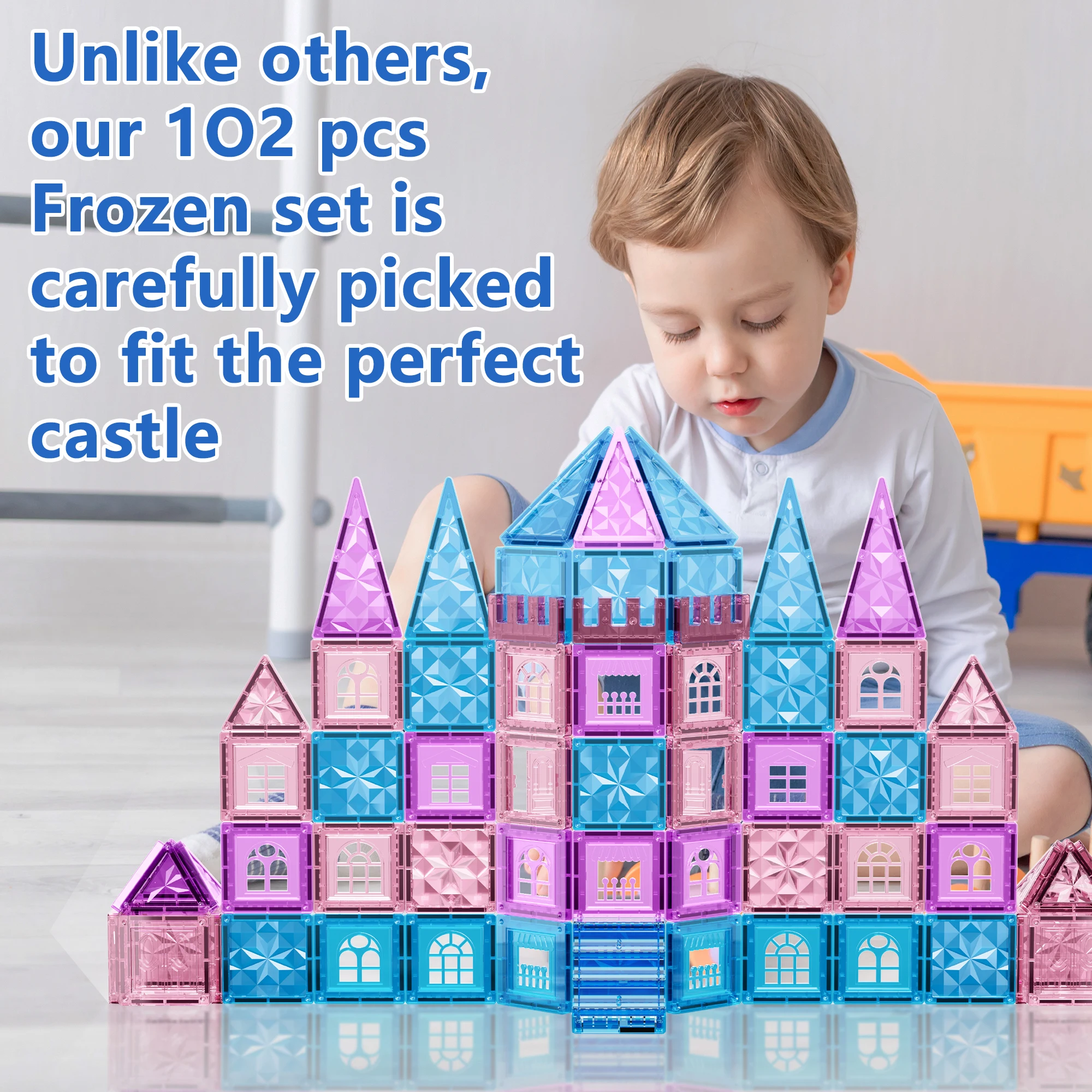 Film magnétique Ice and Snow World, jouet cognitif à structure créative, adapté aux cadeaux d'anniversaire pour garçons et filles de plus de 3 ans