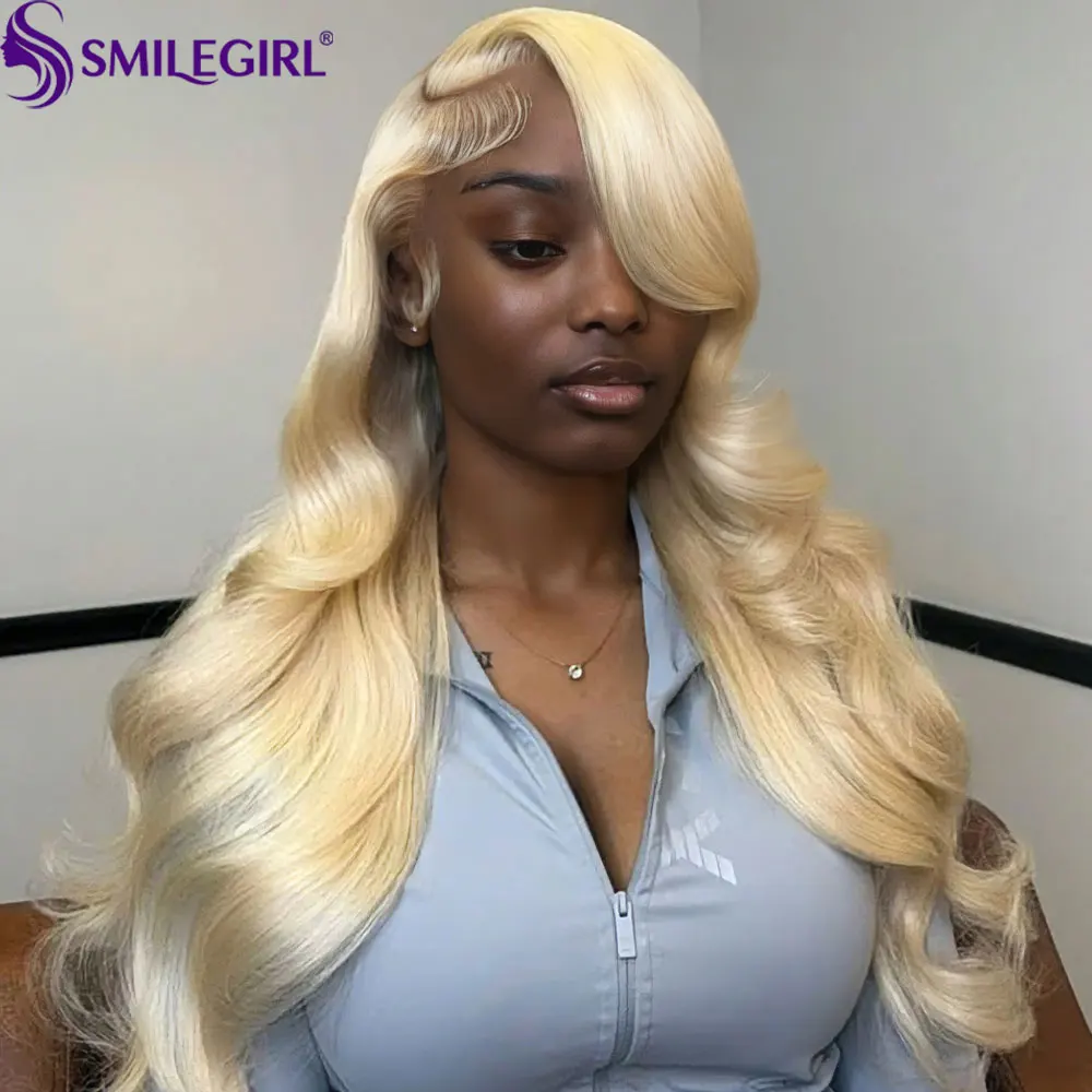 38 Inches #613 Blonde Body Wave Human Hair Wigs 250% Density 13x6 13x4 HD Transparent Lace Frontal Wig Pre Plucked Lace Pre Bleached Knots Pre Styled For Women Brazilian Hair