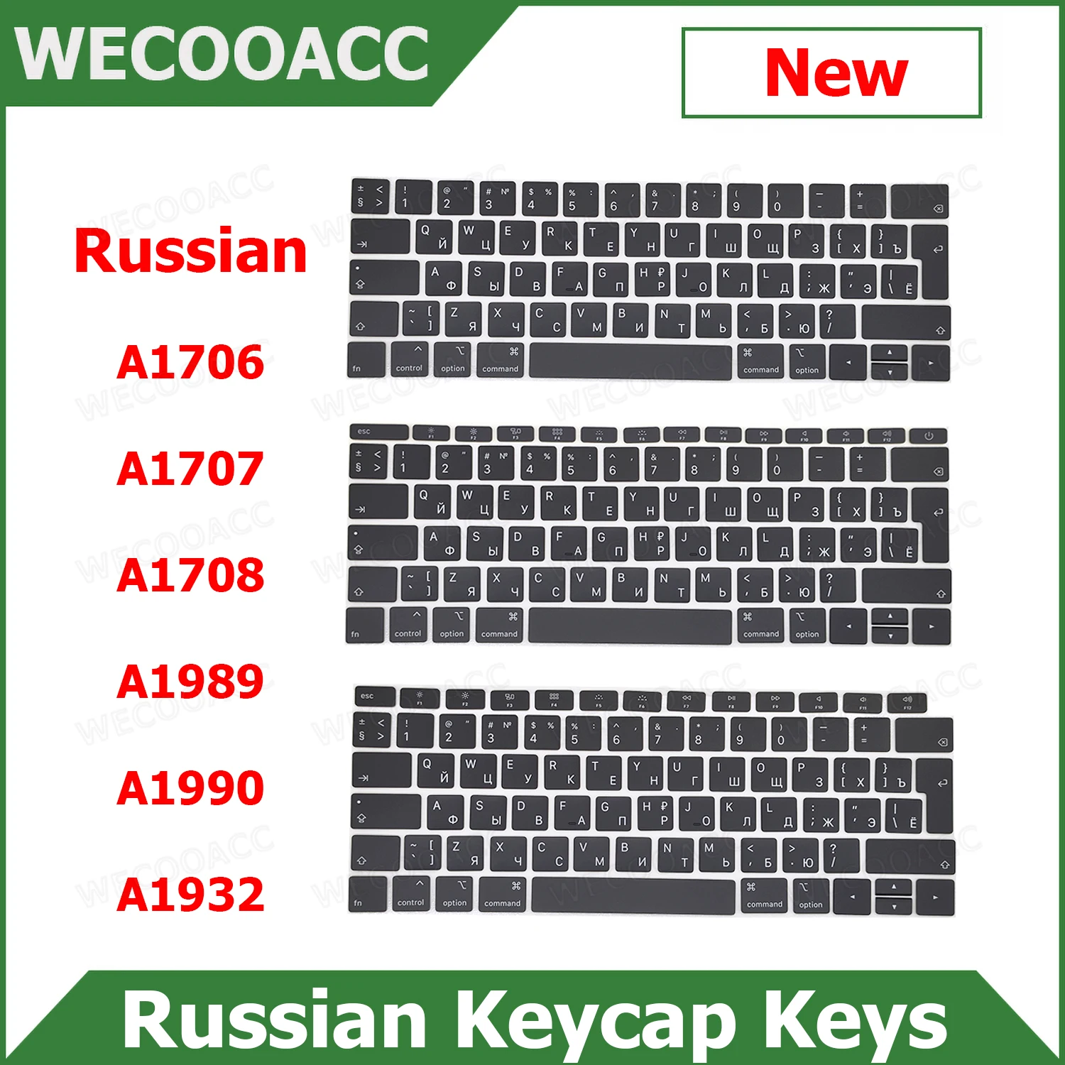 New RU Keyboard Keys Key Cap For MacBook Air Pro A1706 A1707 A1708 A1989 A1990 A1932 Russian Keycap 2016 2017 2018 2019