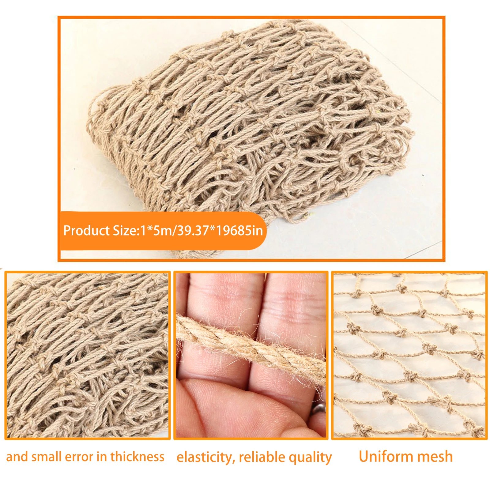 Plant Support Tool Hemp Rope Net Wall Decoration New Style Stair Balcony Decorate Durable Practical Ceiling Mesh