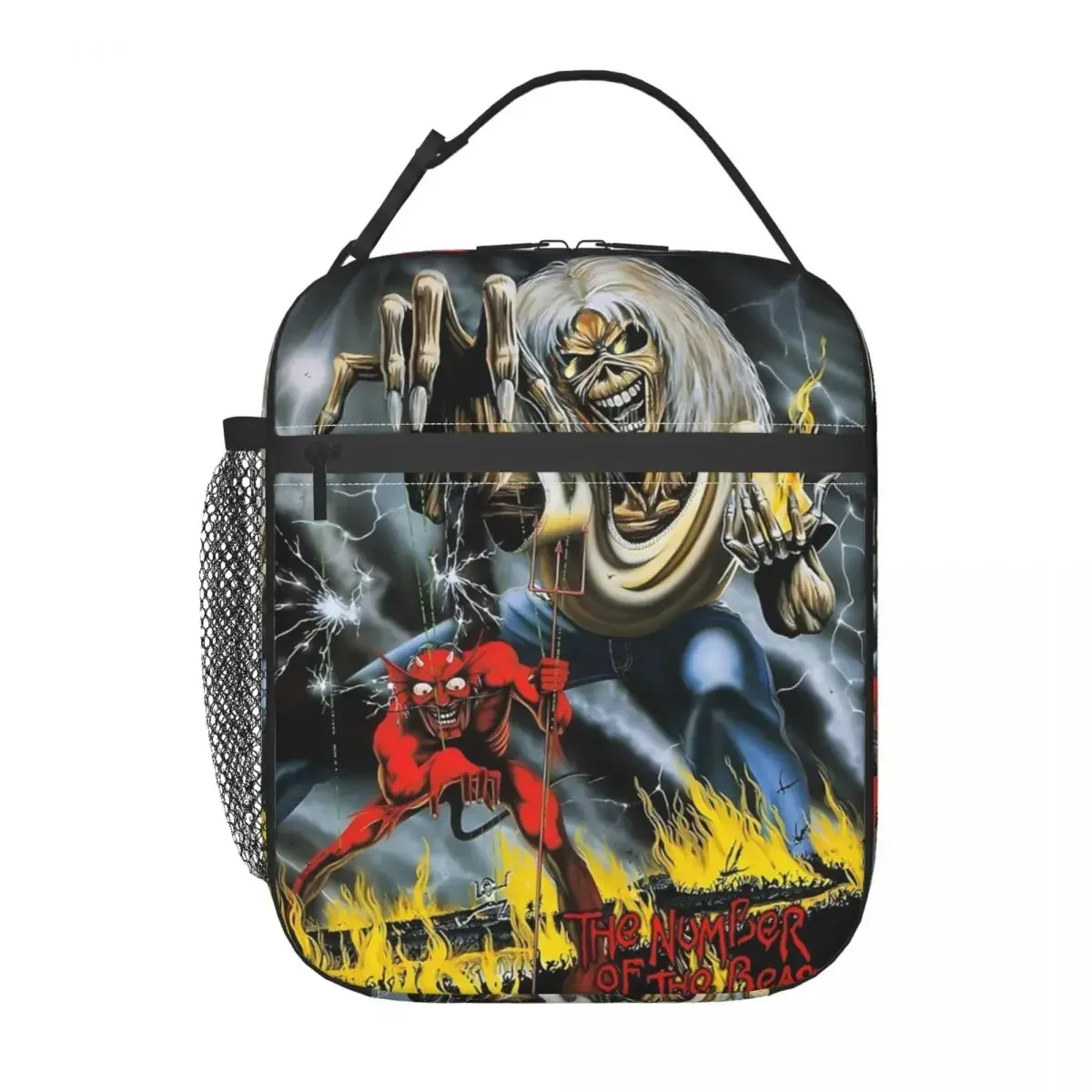 Iron Maidens The Number Of The Beast Insulated Lunch Bag Rock Band Food Container Bags Reusable Cooler Thermal Lunch Box