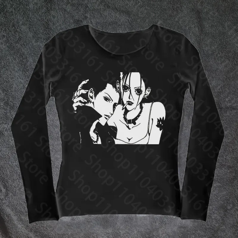 

Spring 2025 Woman Y2k Top for Women 2000s Tops Kpop Clothing Female Women's T-shirts Grunge Clothes Anime Girl Long Sleeve Goth